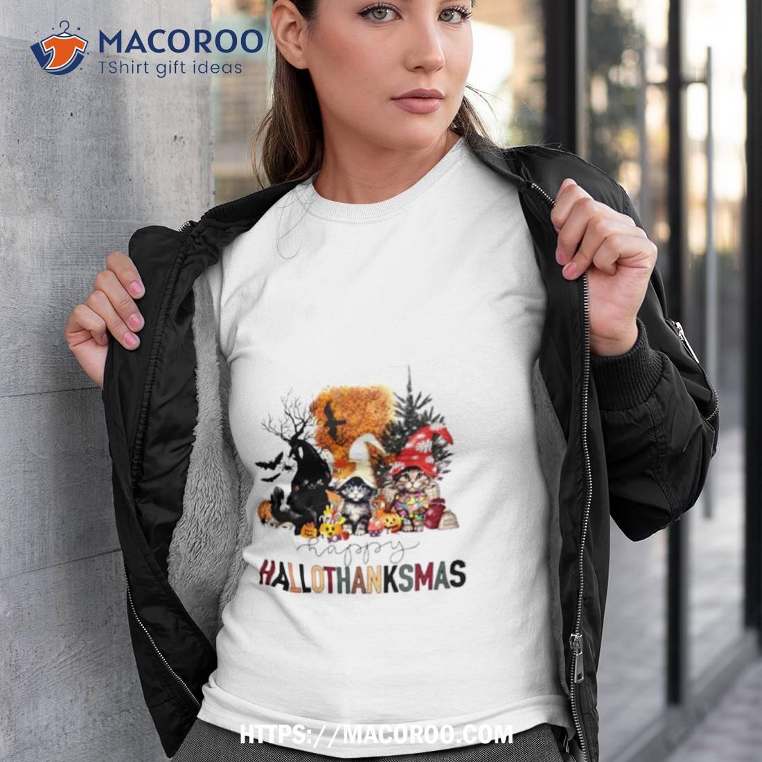 Happy Hallothanksmas Cat Lover Shirt Happy Hallothanksmas Cat Lover Shirt