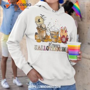 happy hallothanksmas halloween coffee latte thanksgiving shirt hoodie