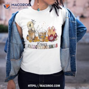 happy hallothanksmas halloween coffee latte thanksgiving shirt tshirt