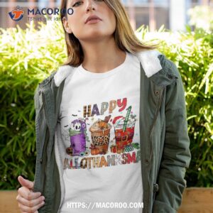 happy hallothanksmas halloween coffee latte thanksgiving shirt tshirt 4