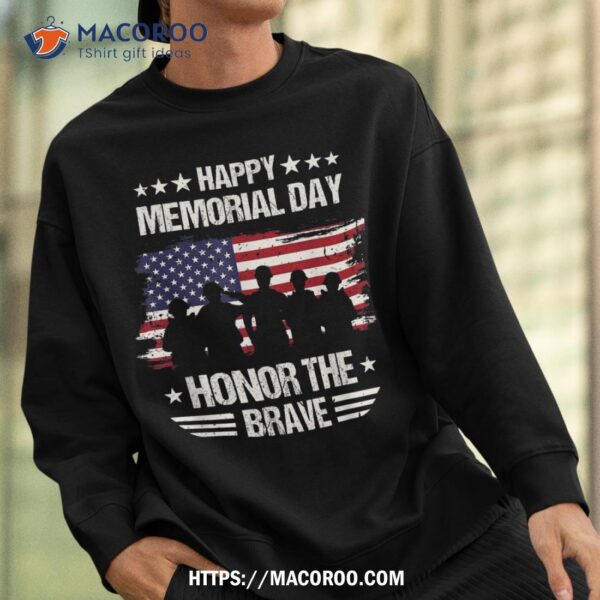 Happy Memorial Day Honor The Brave Military Vintage Veteran Shirt