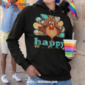 happy thanksgiving turkey day leopard holiday funny shirt hoodie