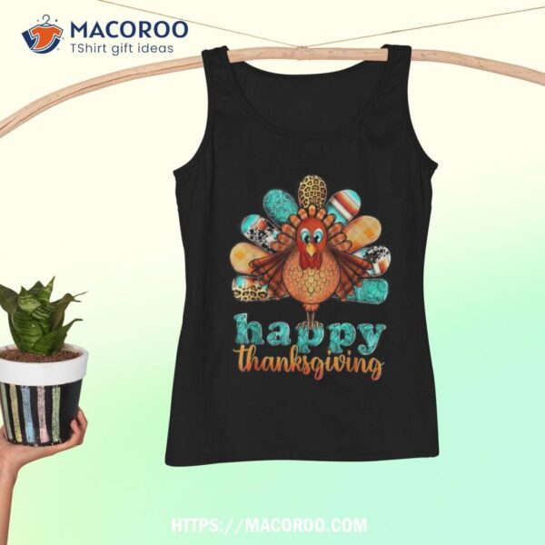 Happy Thanksgiving Turkey Day Leopard Holiday Funny Shirt