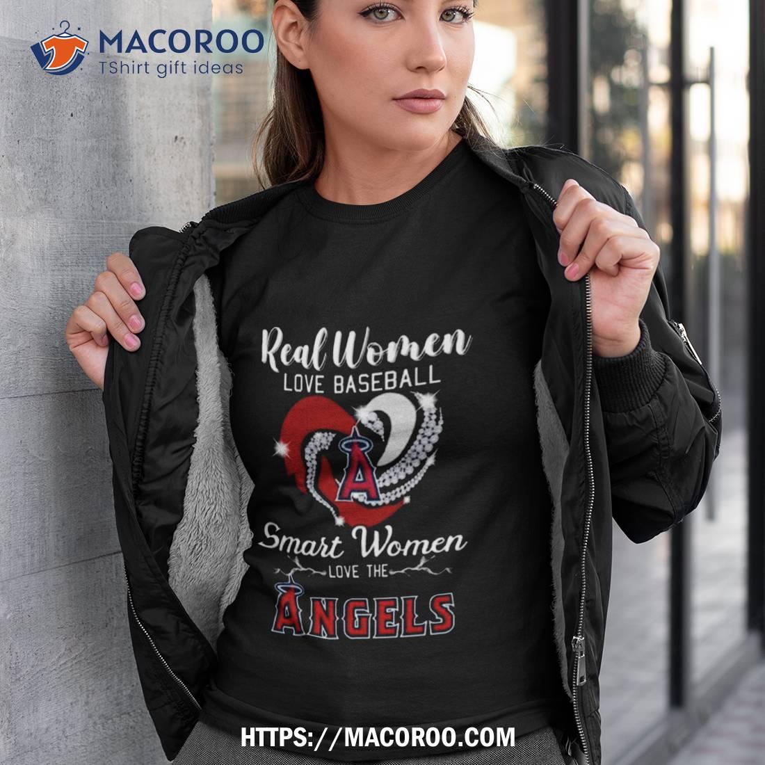 Heart Diamond Real Women Love Baseball Smart Women Love The Los Angeles  Angels 2023 T Shirt