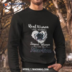 Heart Diamond Real Women Love Baseball Smart Women Love The Miami Marlins  2023 T Shirt