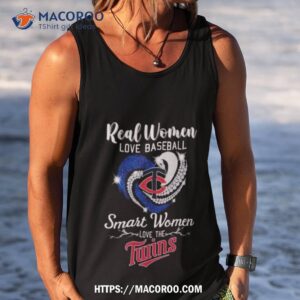 heart diamond real women love baseball smart women love the minnesota twins 2023 shirt tank top