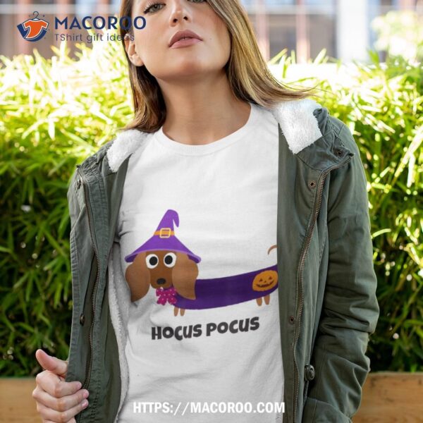 Hocus Pocus Long Haired Dachshund Halloween Witch Dog Shirt