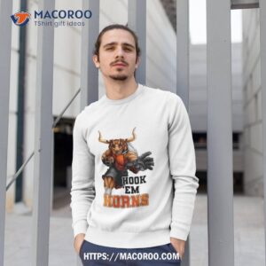 hook em horns texas longhorns mascot t shirt sweatshirt 1