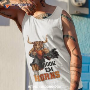 hook em horns texas longhorns mascot t shirt tank top 1