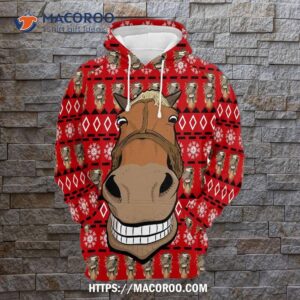 Horse Christmas Merry Tree 3D Hoodie
