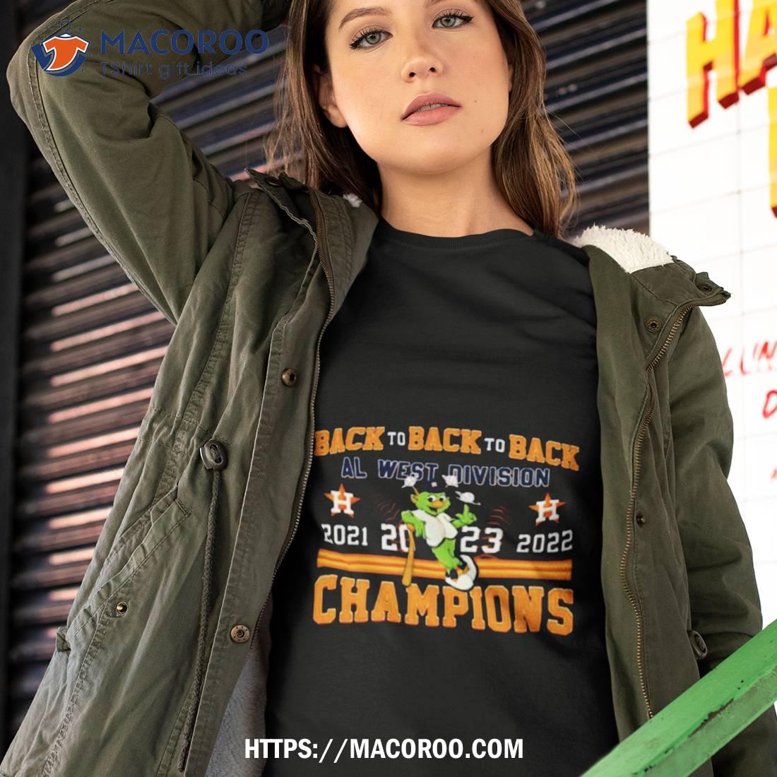 Official Back 2 Back 2 Back AL West Division 2021 2022 2023 Champions  Houston Astros T-Shirt, hoodie, sweater, long sleeve and tank top