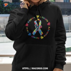 houston texans support educate advocate accept love autism awareness t shirt hoodie