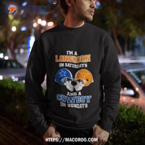 i m a longhorns on saturdays and a cowboys on sundays helmet 2023 t shirt sweatshirt