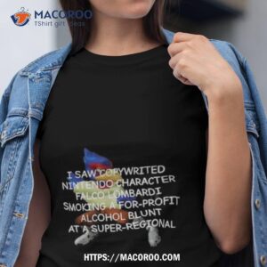 i saw copyrighted nin character falco lombardi smoking a for profit shirt tshirt
