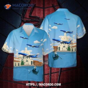 Italy Ita Airways A-350 With The Venice Boats Hawaiian Shirt