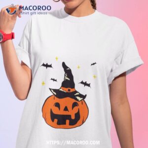 jack o lantern witches hat and bats shirt tshirt 1