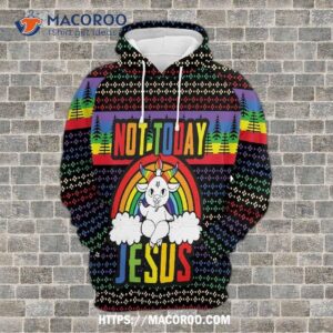 jesus rainbow gosblue unisex 3d christmas printed graphic hoodies sublimation print novelty 0