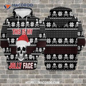 Jolly This Is My Jolly Face All Over Print 3D Hoodie