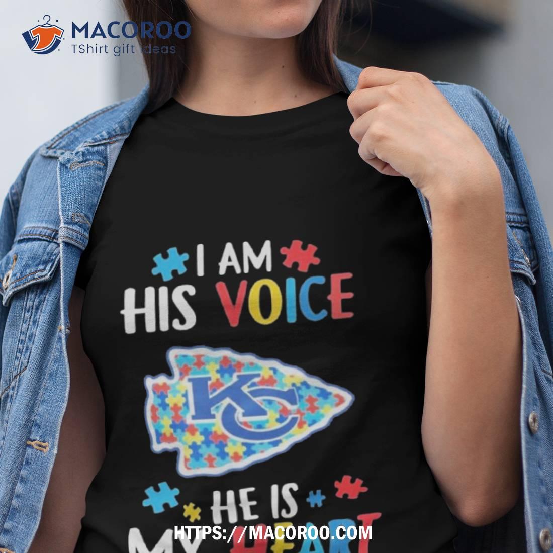 Kansas City Chiefs Autism Awareness I Am His Voice He Is My Heart 2023 Shirt Kansas City Chiefs Autism Awareness I Am His Voice He Is My Heart 2023 Shirt