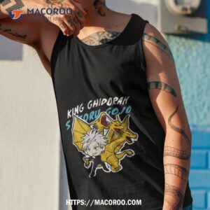 King Ghidorah X Satoru Gojo Godzilla X Jujutsu Kaisen Collab T Shirt 3 king ghidorah x satoru gojo godzilla x jujutsu kaisen collab t shirt tank top 1