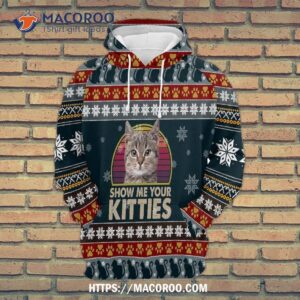 kitties gosblue 3d sublimation xmas hoodies unisex graphic pullover sweatshirt funny 0