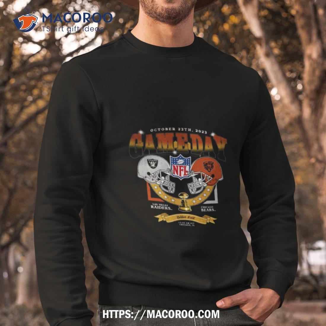 Custom Chicago Bears Men's Orange Name & Number Logo Long Sleeve T-Shirt 