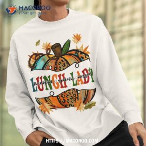 leopard pumpkin fall autumn thanksgiving lunch lady shirt sweatshirt