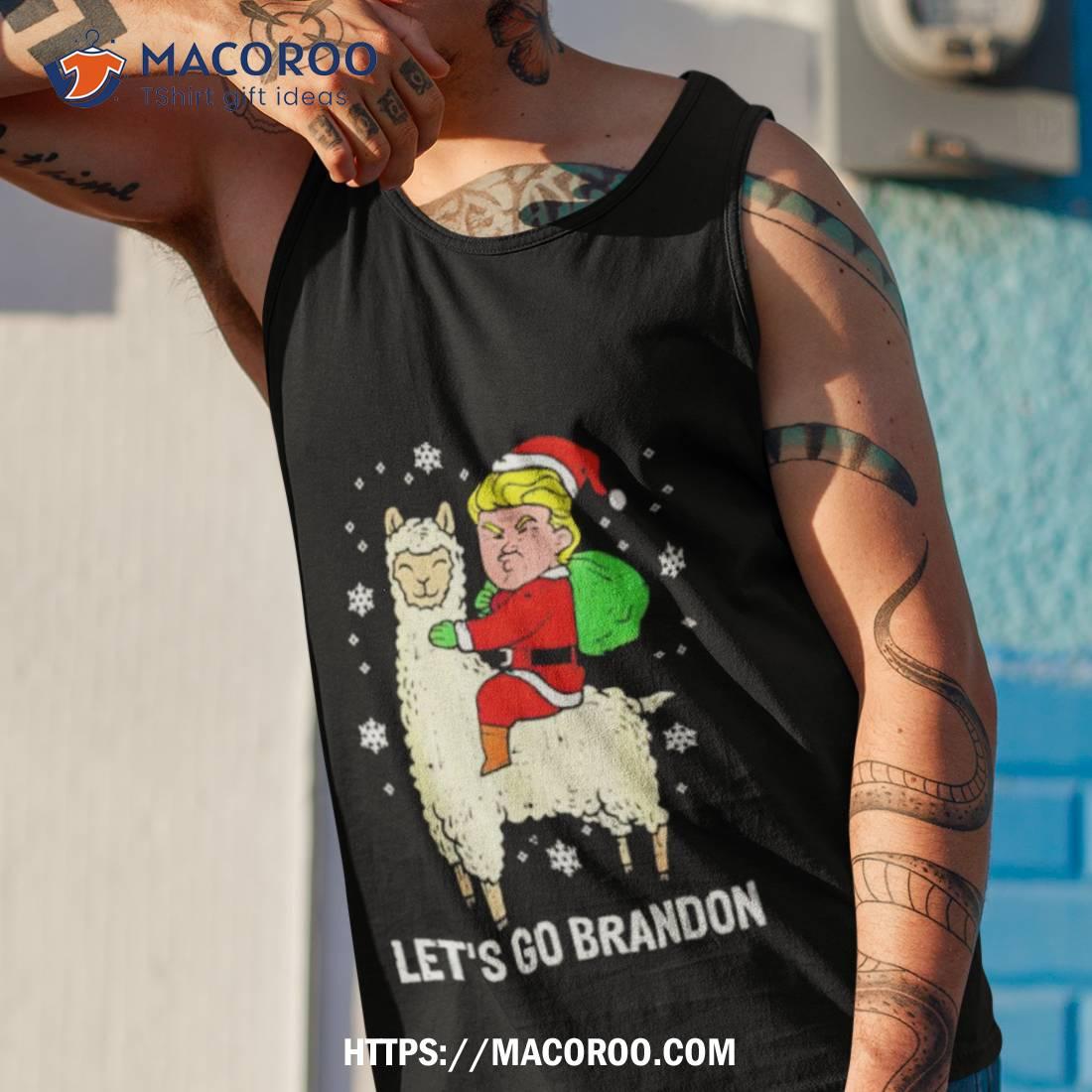 Let’s Go Brandon Trump Santa Riding Llama Christmas Shirt Let’s Go Brandon Trump Santa Riding Llama Christmas Shirt