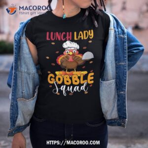 Lunch Lady Gobble Squad Funny Thanksgiving Turkey Shirt