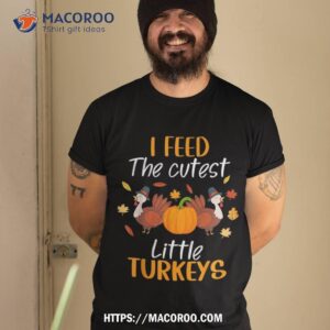 lunch lady thanksgiving i feed the cutest little turkeys shirt tshirt 2