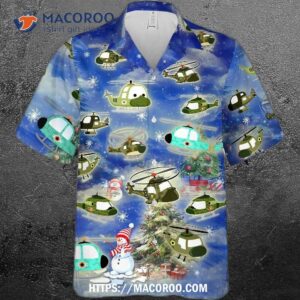m1 military helicopter christmas hawaiian shirt lover merry with snow 1