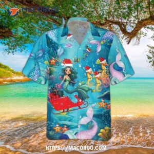 Christmas Dolphin Mermaid Ocean Life Hawaiian Shirt