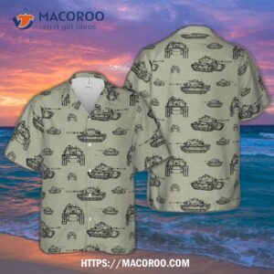 M60 Main Battle Tank Silhouette Hawaiian Shirt