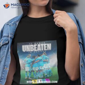 manchester city 17 games unbeaten in europe t shirt tshirt