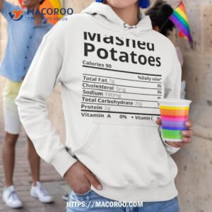 mashed potatoes nutrition facts thanksgiving christmas shirt hoodie