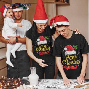 matching family christmas santa hat xmas funny pop claus shirt tshirt 2