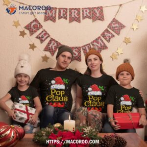 Matching Family Christmas Santa Hat Xmas Funny Pop Claus Shirt