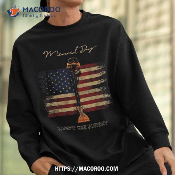 Memorial Day Lest We Forget Usa Flag Veteran Shirt