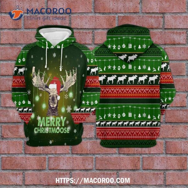 Merry Christmoose All Over Print 3D Hoodie