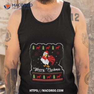 merry cluckmas chicken ugly xmas shirt tank top