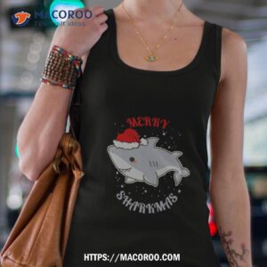 merry sharkmas cute santa claus shark christmas shirt tank top 4
