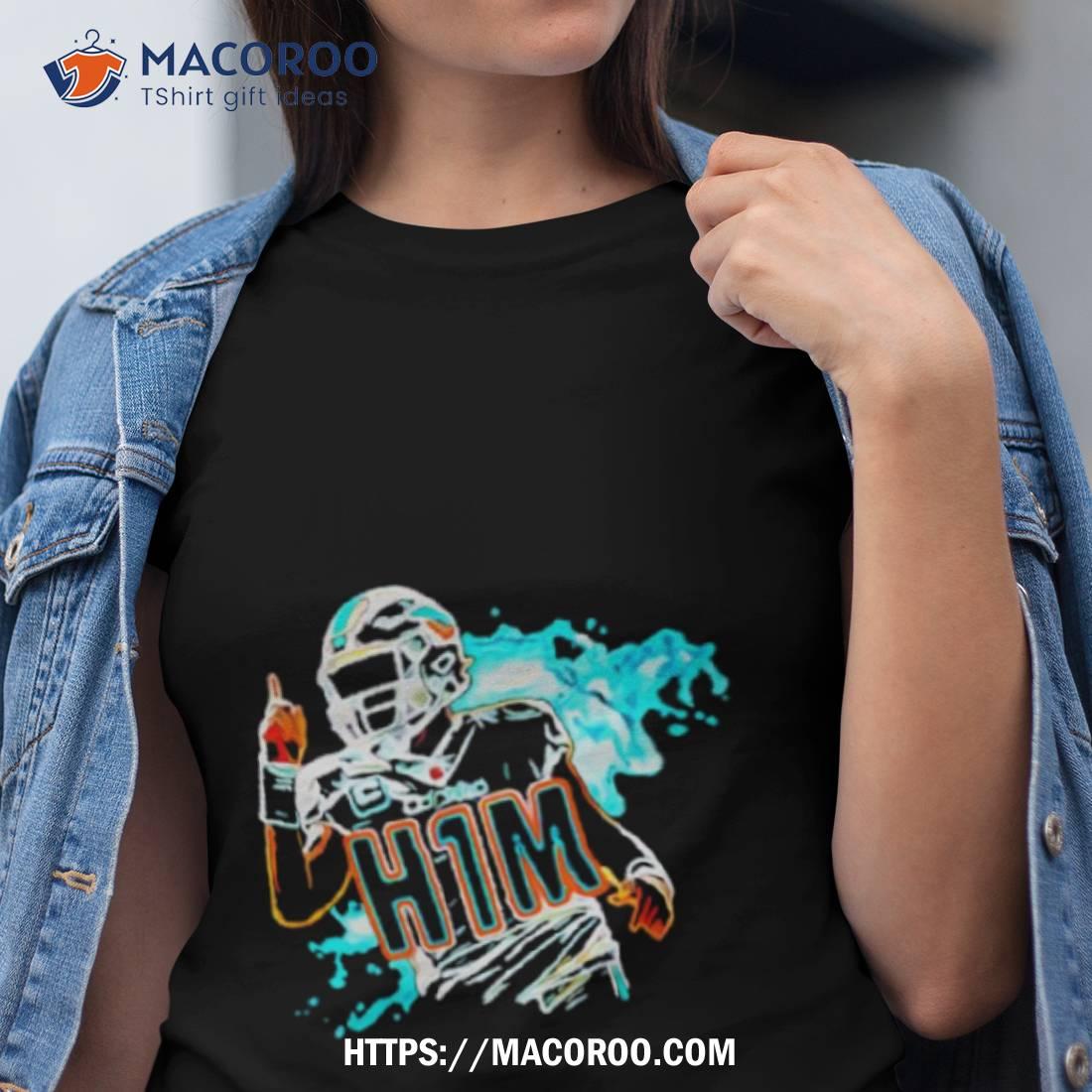 Custom Miami Dolphins Men's Name & Number Logo Long Sleeve T-Shirt - Ash