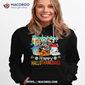 miami dolphins mascot happy hallothanksmas shirt hoodie 1