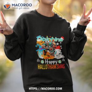 miami dolphins mascot happy hallothanksmas shirt sweatshirt 2
