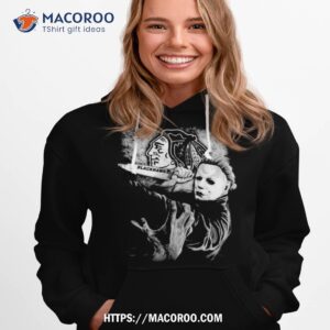 Michael Jason Myers Friday The 13th Chicago Blackhawks Halloween 2023 T Shirt 2 michael jason myers friday the 13th chicago blackhawks halloween 2023 t shirt hoodie 1