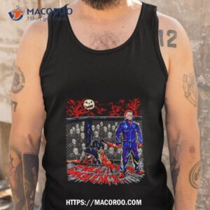michael myers written in blood halloween shirt tank top