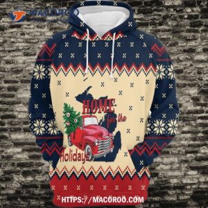 Michigan Home For The Holidays All Over Print 3D Hoodie