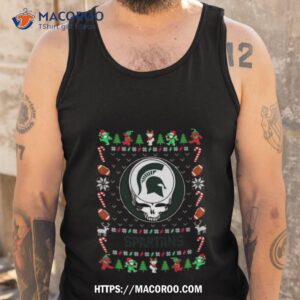 michigan state spartans grateful dead ugly christmas sweatshirt tank top