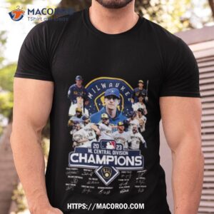 milwaukee brewers 2023 nl central division champions signatures shirt tshirt