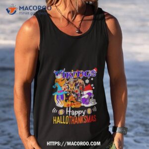 minnesota vikings mascot happy hallothanksmas shirt tank top